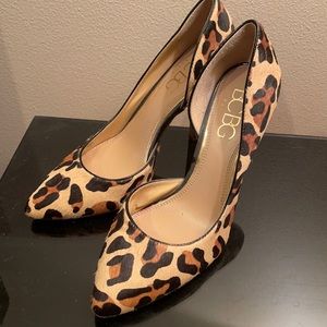 BCBG Cheetah Calf Hair Heels. Size 9.5. Like new!